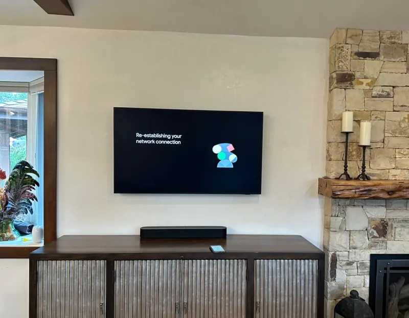TV mounting with in-wall cable concealment in Menlo Park.
