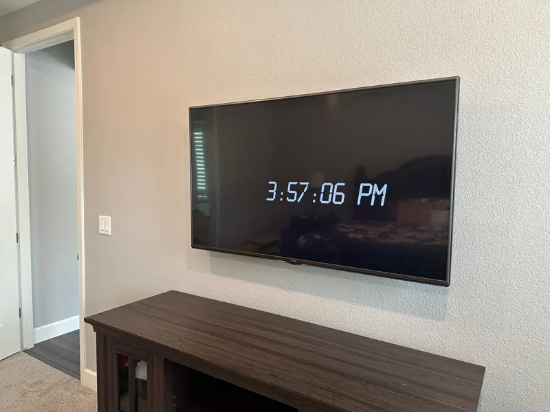 LG TV mounting with in-wall cable concealment in Mountain View.