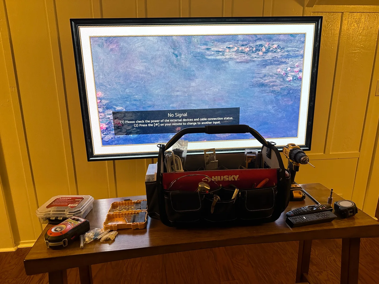 55-inch Samsung Frame TV with concealed in-wall wiring in Cupertino