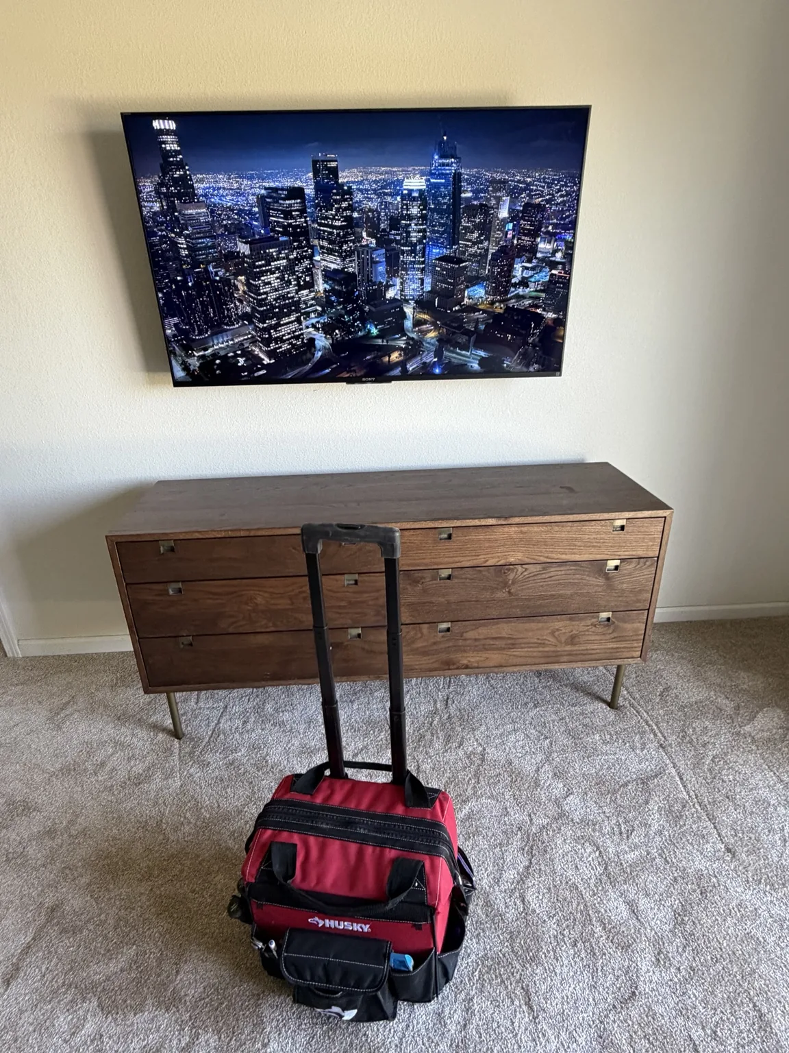 65″ Sony TV with in-wall cable concealment in Hollister, CA