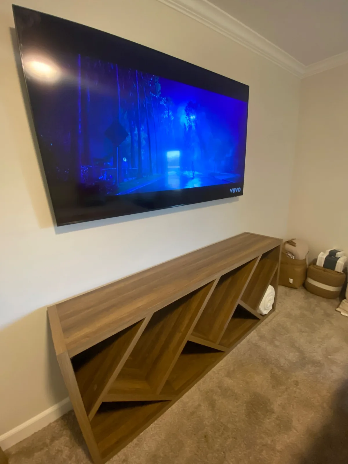 65-inch Samsung TV with cables concealed inside the wall in Monterey