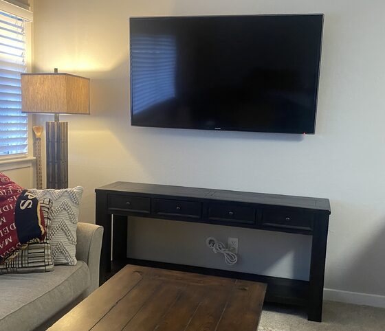Completed TV mounting project